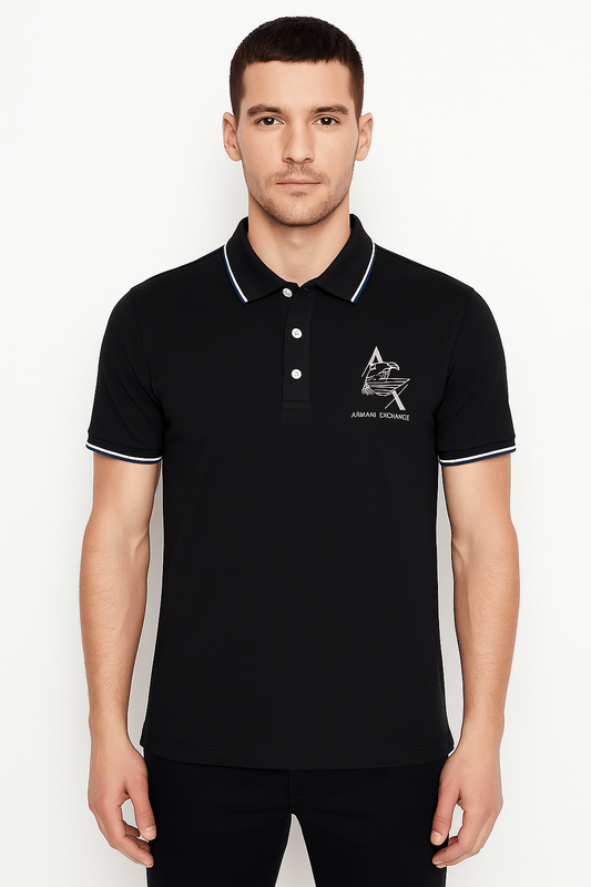 Тениска с яка Armani Exchange