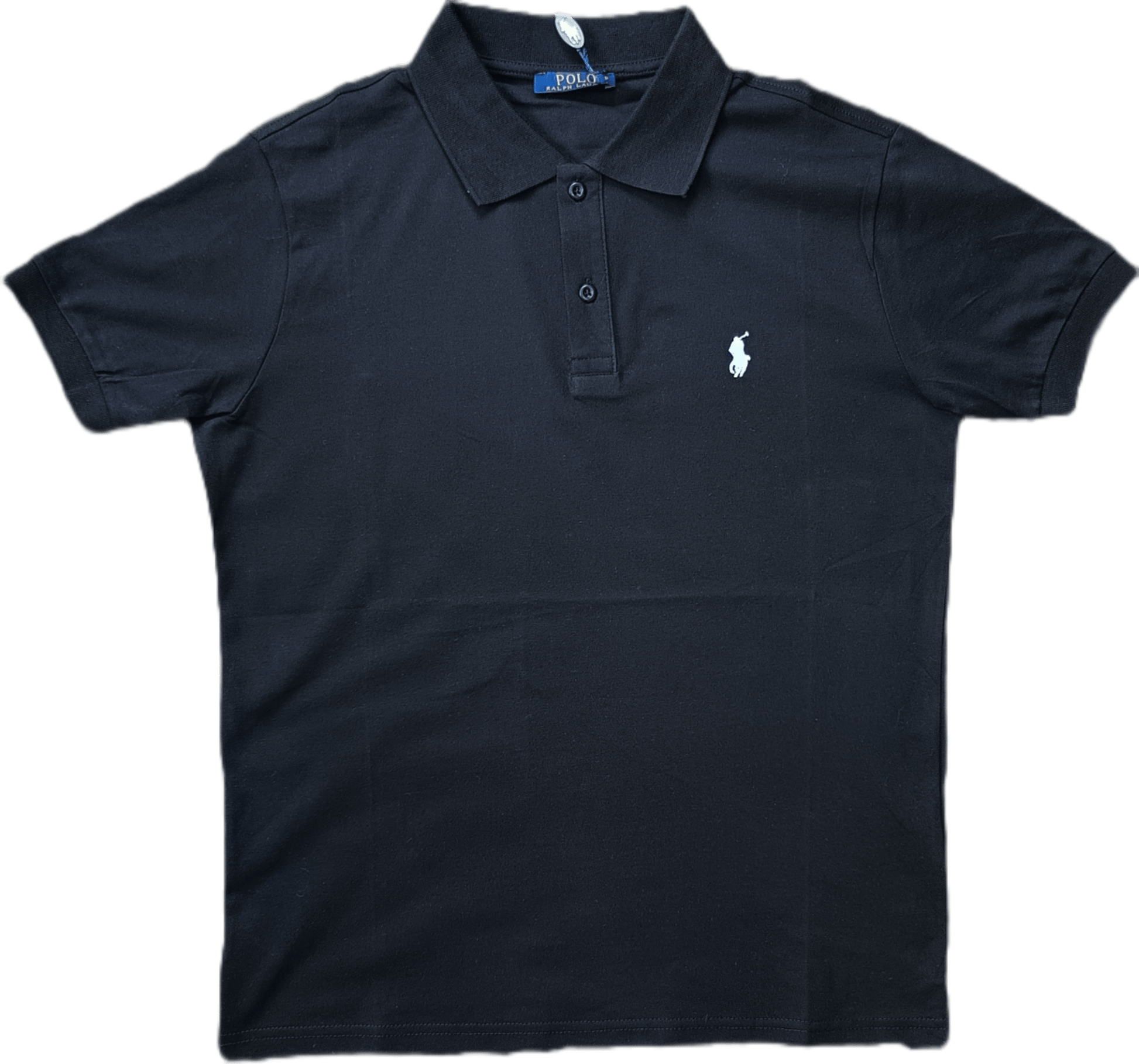 Тениска с яка Polo Ralph Lauren в черно