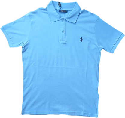 Тениска с яка Polo Ralph Lauren в светлосиньо